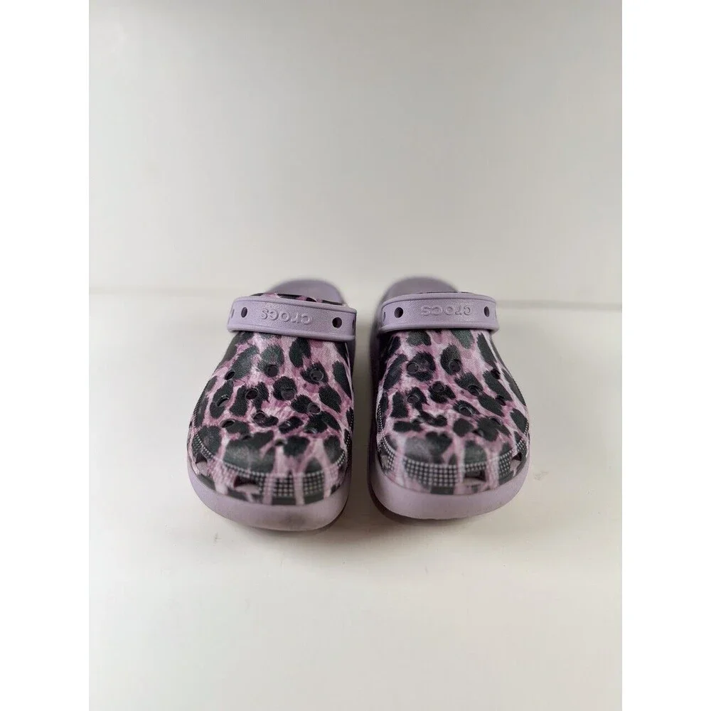 Crocs Kids Sandals Purple Classic Animal Cutie Clog Water Outdoor Casual Size 1